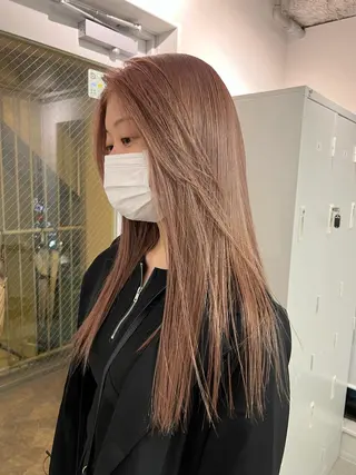 ロング カラー ハイトーン&髪質改善 &韓国エクステ🤎のヘアスタイル