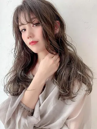 セミロング パーマ Luxbe hakataのヘアスタイル