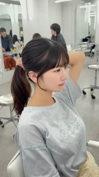 ロング カラー 韓国ヘア/レイヤー/ 顔まわり足立遥奈のヘアスタイル