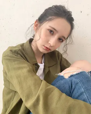 ミディアム カラー ブリーチカラー💛 モテ髪💛AMIのヘアスタイル