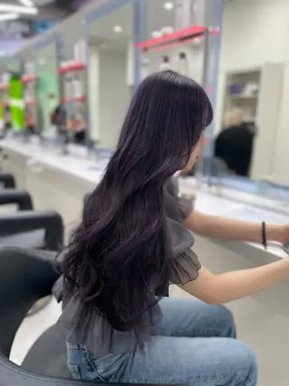 ロング カラー ヘアアレンジ 🫧透明感ラベンダー 似合わせ🫧あい🫧のヘアスタイル