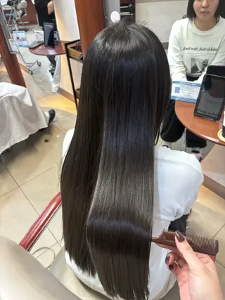ロング 韓国風カラー/ 縮毛矯正/まい🪐‪のヘアスタイル