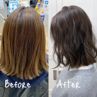 ミディアム カラー ハットリ /北習志野のヘアスタイル