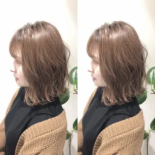 ミディアム ボブ韓国風レイヤー 髪質改善/畠中ケントのヘアスタイル