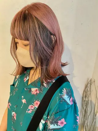 ミディアム カラー 似合わせカラーパーマ 🌿kitin米川のヘアスタイル