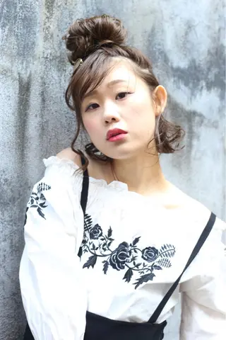 ショート カラー ヘアアレンジ vato マンツーマンサロンのヘアスタイル