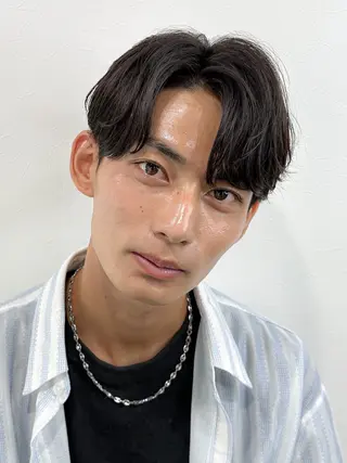 ショート パーマ メンズ パーマ/ダブルカラー ブリーチ⭐️海斗のヘアスタイル