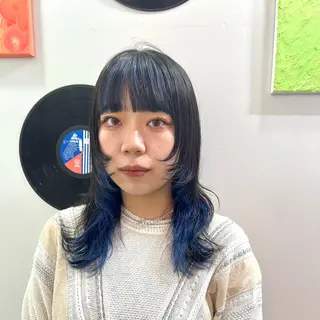 セミロング カラー ヘアアレンジ 🧨ブリーチー×ボブ レイヤー💎じゅえるのヘアスタイル