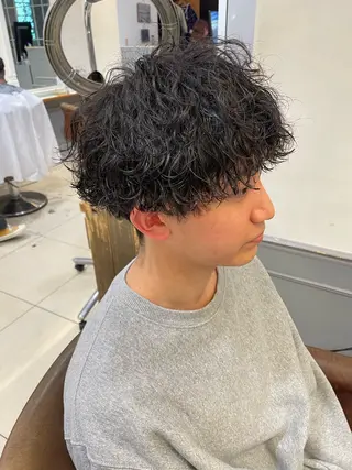 パーマ メンズ ボブ ブリーチ/miinaのヘアスタイル