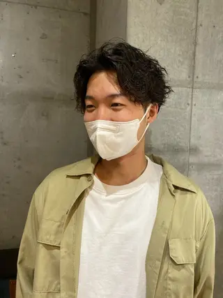 パーマ メンズ フリーランスシェアサロンルレイル所属・心斎橋/メンズ /ルレイル/地形真希のヘアスタイル