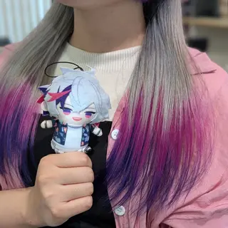 カラー ロング 推しカラー🦉にじさ んじカラー🌈🕒✨のヘアスタイル