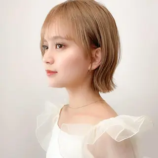 ショート ミディアム/顔周り/ ベージュ🌼mayuのヘアスタイル