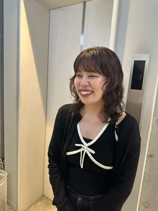 ミディアム パーマ さとう あやかのヘアスタイル
