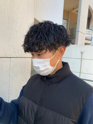 ショート パーマ メンズ 町田/波巻き/ シャドウ/メンズのヘアスタイル