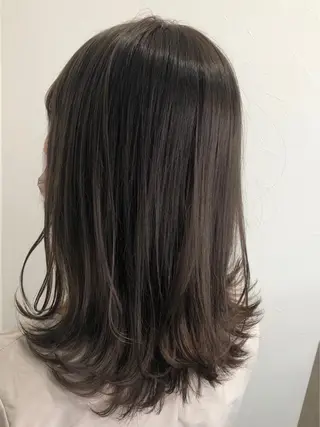 ミディアム カラー 渋谷/ハッシュ レイヤーカット/会田のヘアスタイル