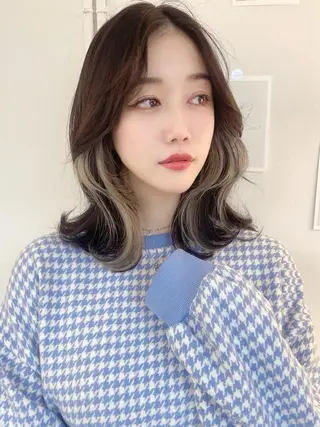 ミディアム カラー シバタ ショウゴのヘアスタイル