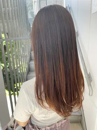 ロング 蜂須賀🐝縮毛矯正 ストレートパーマのヘアスタイル
