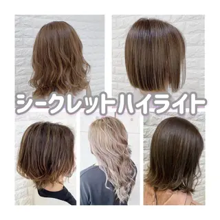 セミロング カラー 福森 みずきのヘアスタイル