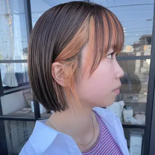 ショート カラー 透明感カラー/パーマ 🌀アオノのヘアスタイル