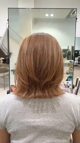 ショート カラー VIEW Tokyo所属・🎀ミディアムボブ/ 縮毛矯正/ひかりのヘアスタイル