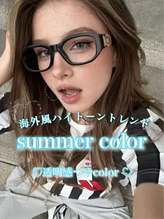 ロング 透明感ハイトーンヘア 🤍ririka🤍のヘアスタイル