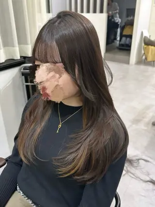 ロング 韓国風✨髪質改善✨ 縮毛矯正✨松浦知奈美のヘアスタイル