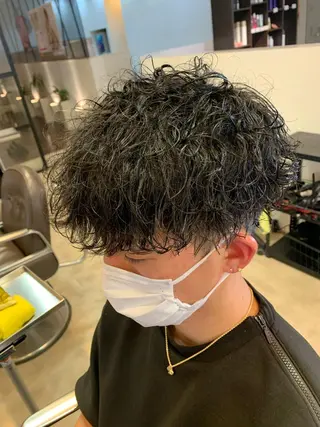 ショート メンズ メンズパーマ/難波/ 心斎橋　室園亮佑のヘアスタイル