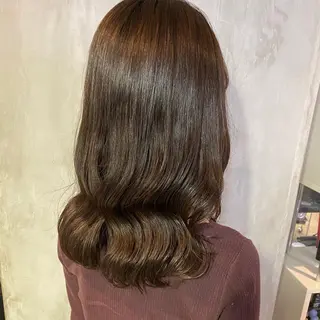 セミロング カラー ヘアアレンジ 切りっぱなしボブ/ デザインカラー店長のヘアスタイル