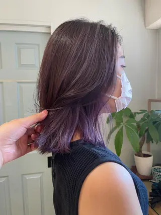 ショート カラー ケアブリーチ/ エクステ/レイヤーのヘアスタイル