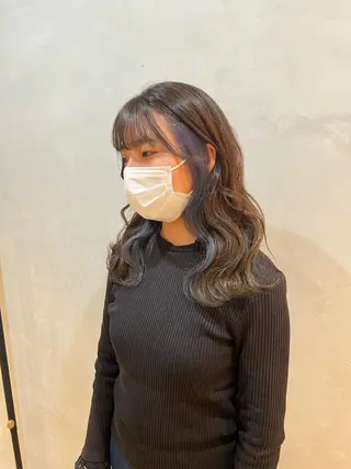 セミロング カラー パーマ ヘアアレンジ メンズ キッズ ネイル マツエク・マツパ アイブロウ m sakiのヘアスタイル
