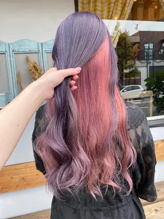 ロング カラー パーマ ヘアアレンジ メンズ キッズ ネイル マツエク・マツパ アイブロウ chapter問屋町 💘小室明華のヘアスタイル