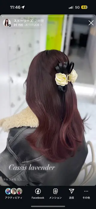 セミロング カラー 🎀愛されgirly ヘア🫧Ayakaのヘアスタイル