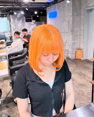 ミディアム カラー ハイトーン 横浜💞ミオのヘアスタイル