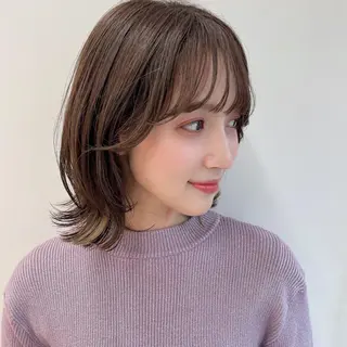 ミディアム カラー 梅田美容室 山崎海波のヘアスタイル