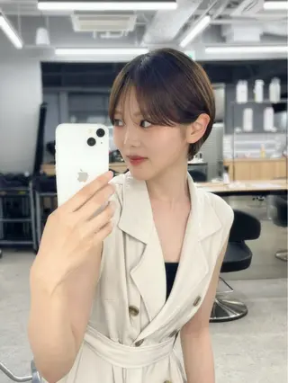 ショート 縮毛矯正/ハイトーン /パーマ/前原汐🎐のヘアスタイル