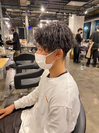 ショート パーマ メンズ 🟦ニュアンス/メン ズパーマ横浜🟦のヘアスタイル