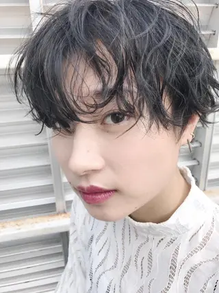 ミディアム カラー パーマ 山下 直人のヘアスタイル