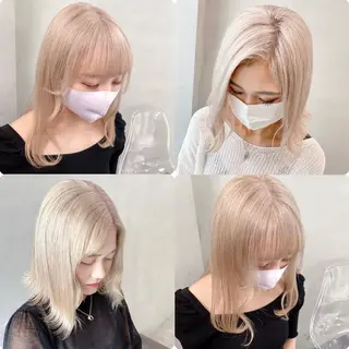 セミロング カラー MiL所属・✨ハイトーン✨ 濱田知孝のヘアスタイル