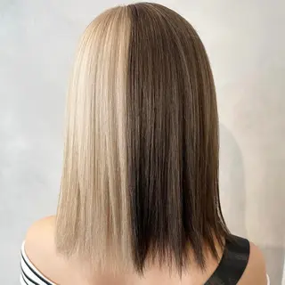 ミディアム カラー デザインカラー/パー マ🦖外岡咲希🦖のヘアスタイル