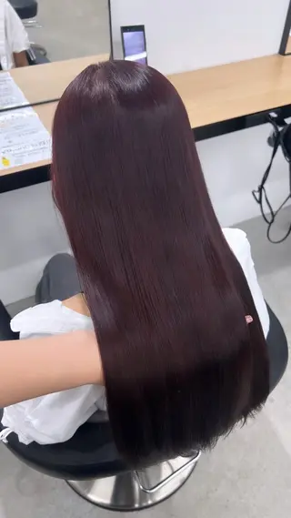 ロング カラー 💗愛され暖色💗 ピンク/レッド💗のヘアスタイル