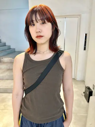 ミディアム カラー 顔周りカット/透明感 カラー✂️MEIのヘアスタイル