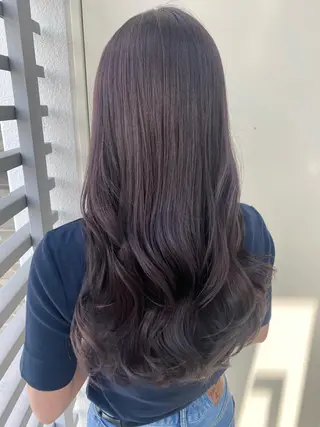 ロング カラー 韓国ヘア顔周りカット 艶髪ベージュtamaのヘアスタイル