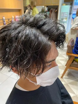 ショート カラー パーマ ヘアアレンジ メンズ メンズパーマの巨匠 鈴木純のヘアスタイル