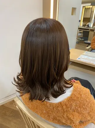 ミディアム カラー ヘアアレンジ 韓国ヘア sasugaのヘアスタイル