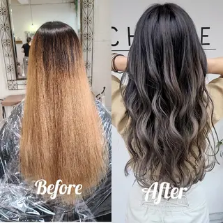 ロング カラー cherie所属・バレイヤージュ/ ハイライト/大内格のヘアスタイル