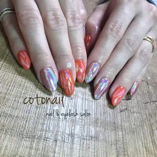 セミロング ネイル ツメトマツゲ .のネイルデザイン