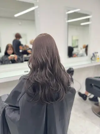 セミロング カラー ブリーチなし🤍透明 感カラー🤍しゅうじのヘアスタイル