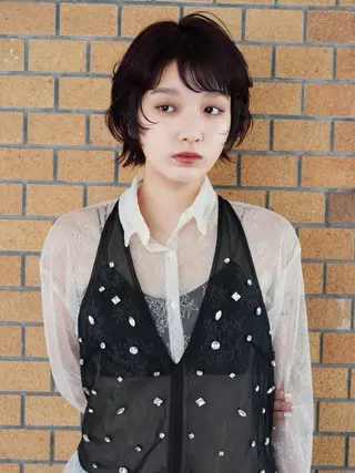 ショート カラー Vibe所属・hanami パーマ/透明感カラーのヘアスタイル