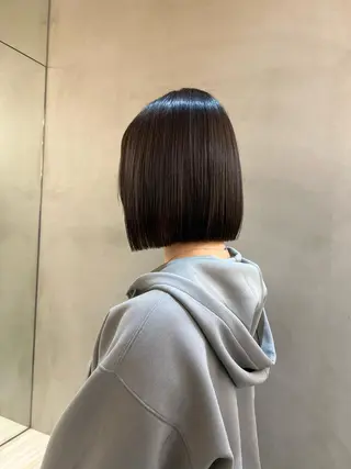 ショート ボブ縮毛矯正 韓国レイヤーRINAのヘアスタイル