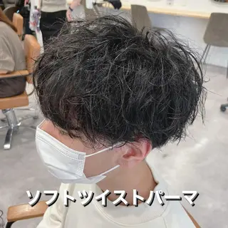 ショート パーマ メンズ 毛流れ縮毛矯正✨ メンズ那智優貴のヘアスタイル